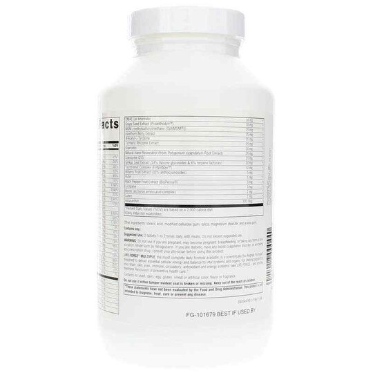 Life Force Multiple No Iron Tablets, SNN